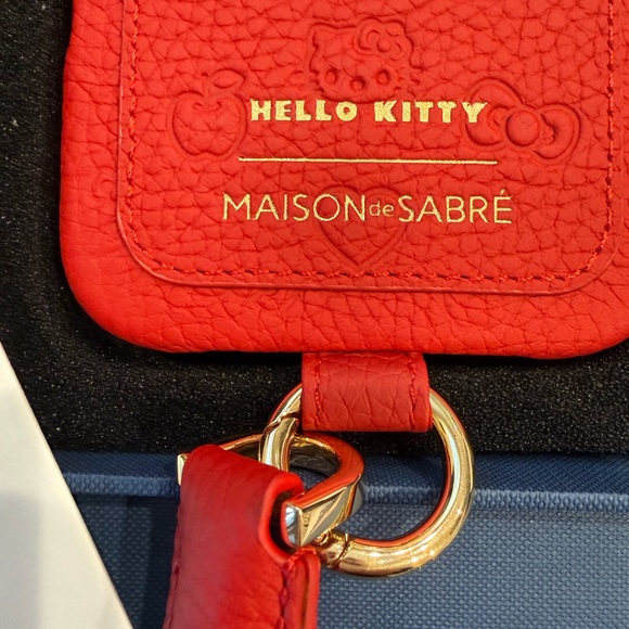 Maison de Sabre + Hello Kitty Red Leather Phone Case with Strap
